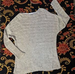 Peter Nygard Woman Rayon Metallic Ramie Pullover Knit Sweater